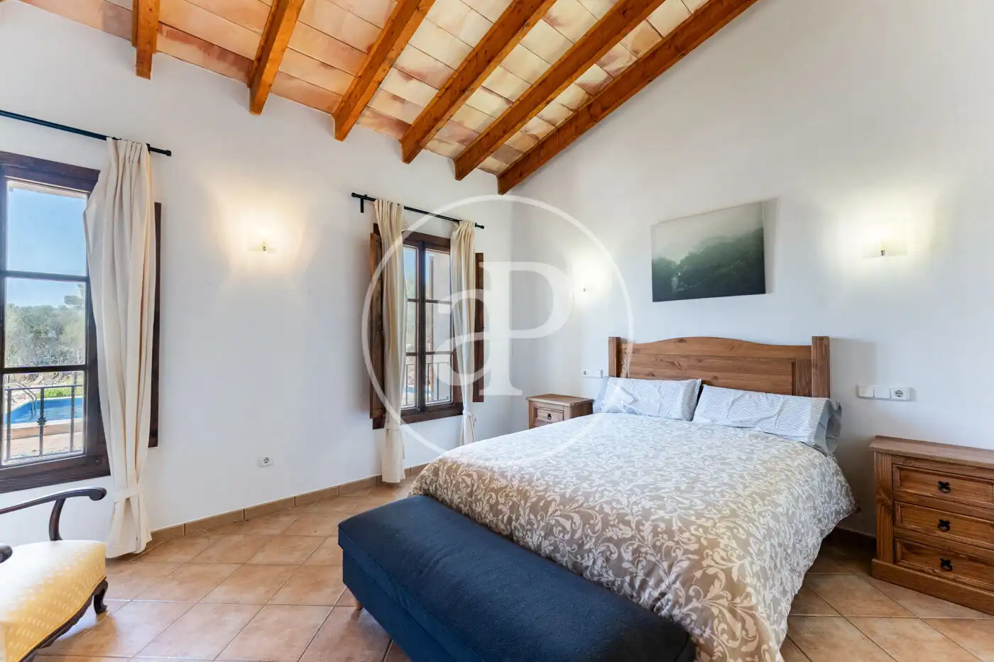 Bedroom of Houses for rent in Sencelles  with Air Conditioner, Heating and Private garden