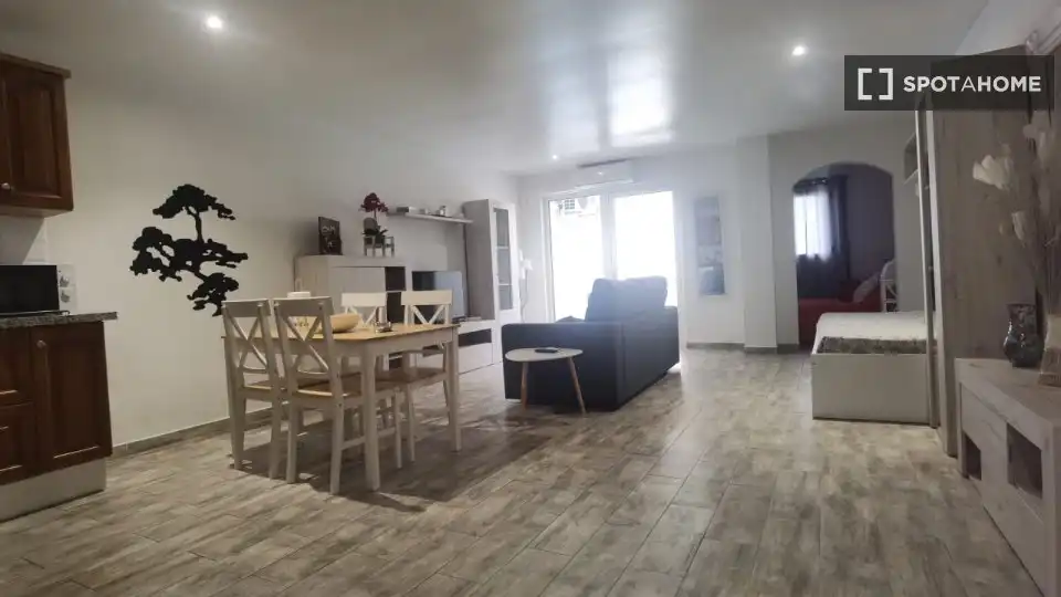 Sala d'estar de Apartament per a compartir en Tacoronte amb Aire condicionat, Terrassa i Moblat