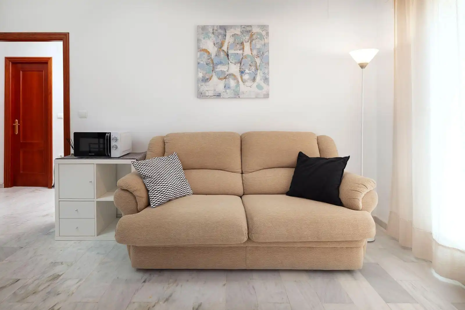 Sala d'estar de Àtic de lloguer en Mijas amb Aire condicionat, Calefacció i Terrassa