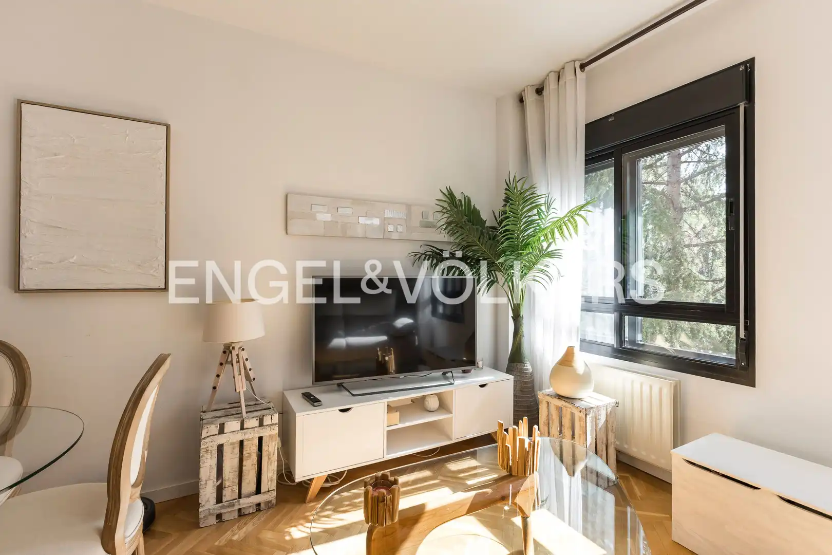 Living room of Flat for rent in Madrid  with Air Conditioner, Heating and Private garden