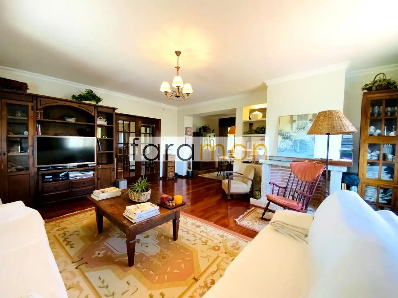 Living room of Houses for sale in Vigo   with Private garden, Parquet flooring and Terrace