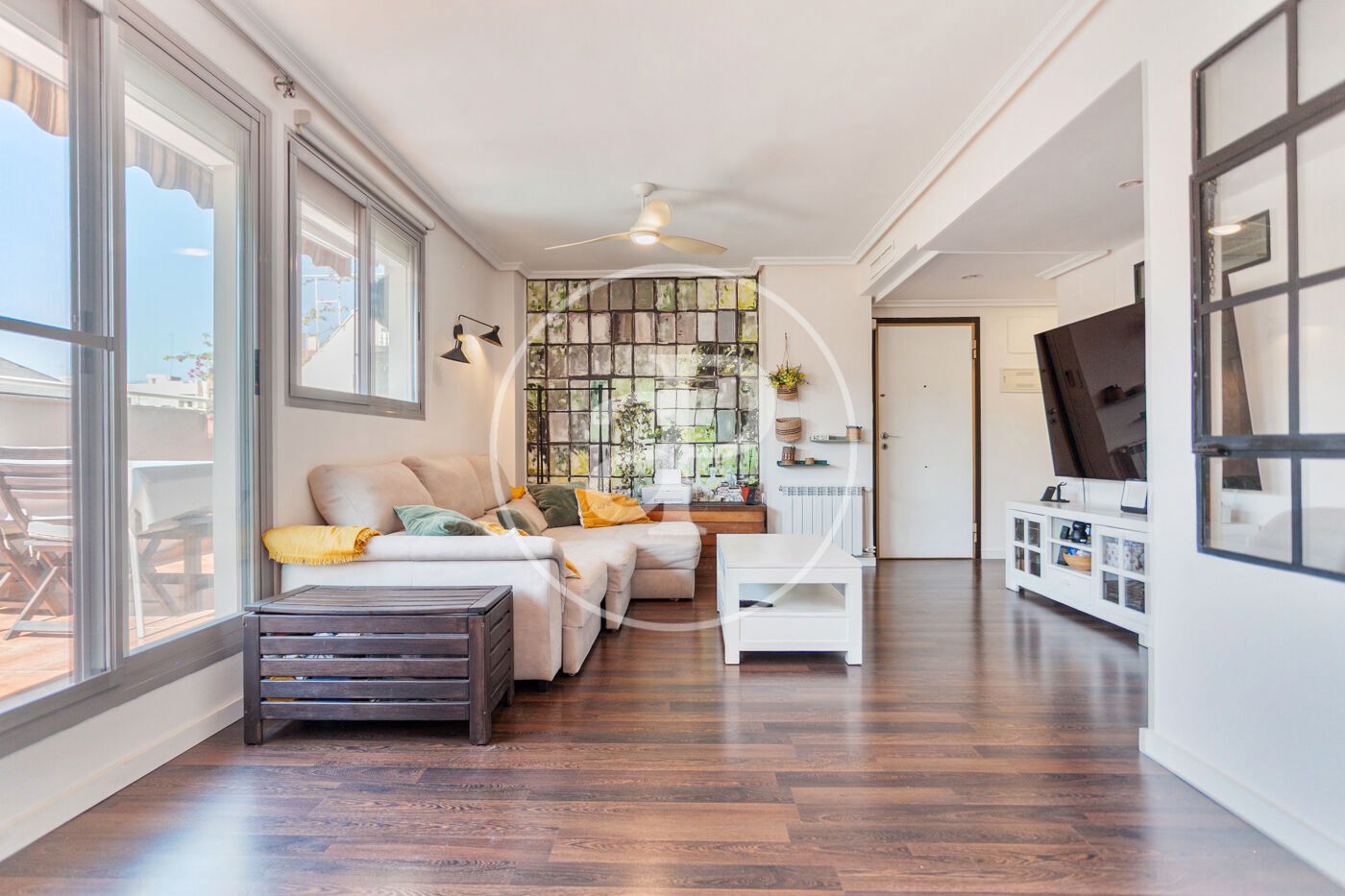 Sala de estar de Ático en venta en  Valencia Capital con Aire acondicionado, Calefacción y Jardín privado