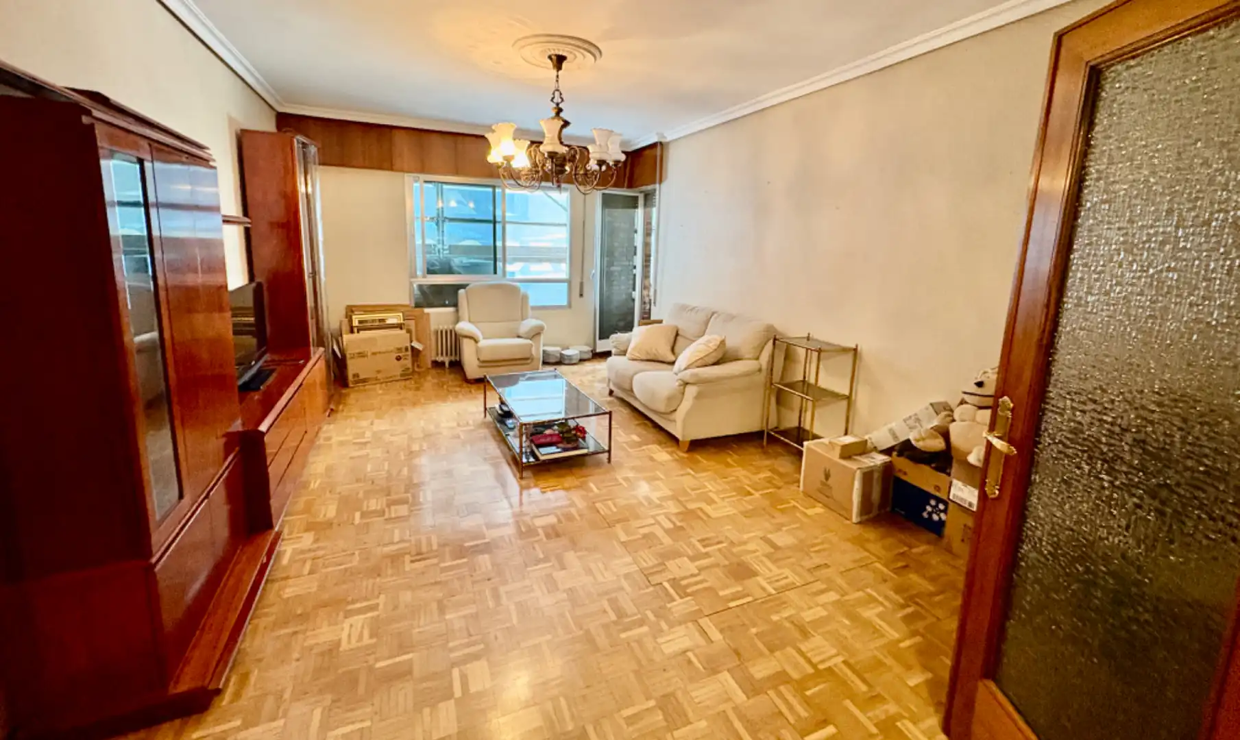Wohnzimmer von Wohnung zum Verkauf in Valladolid mit Heizung, Parkett und Terrasse