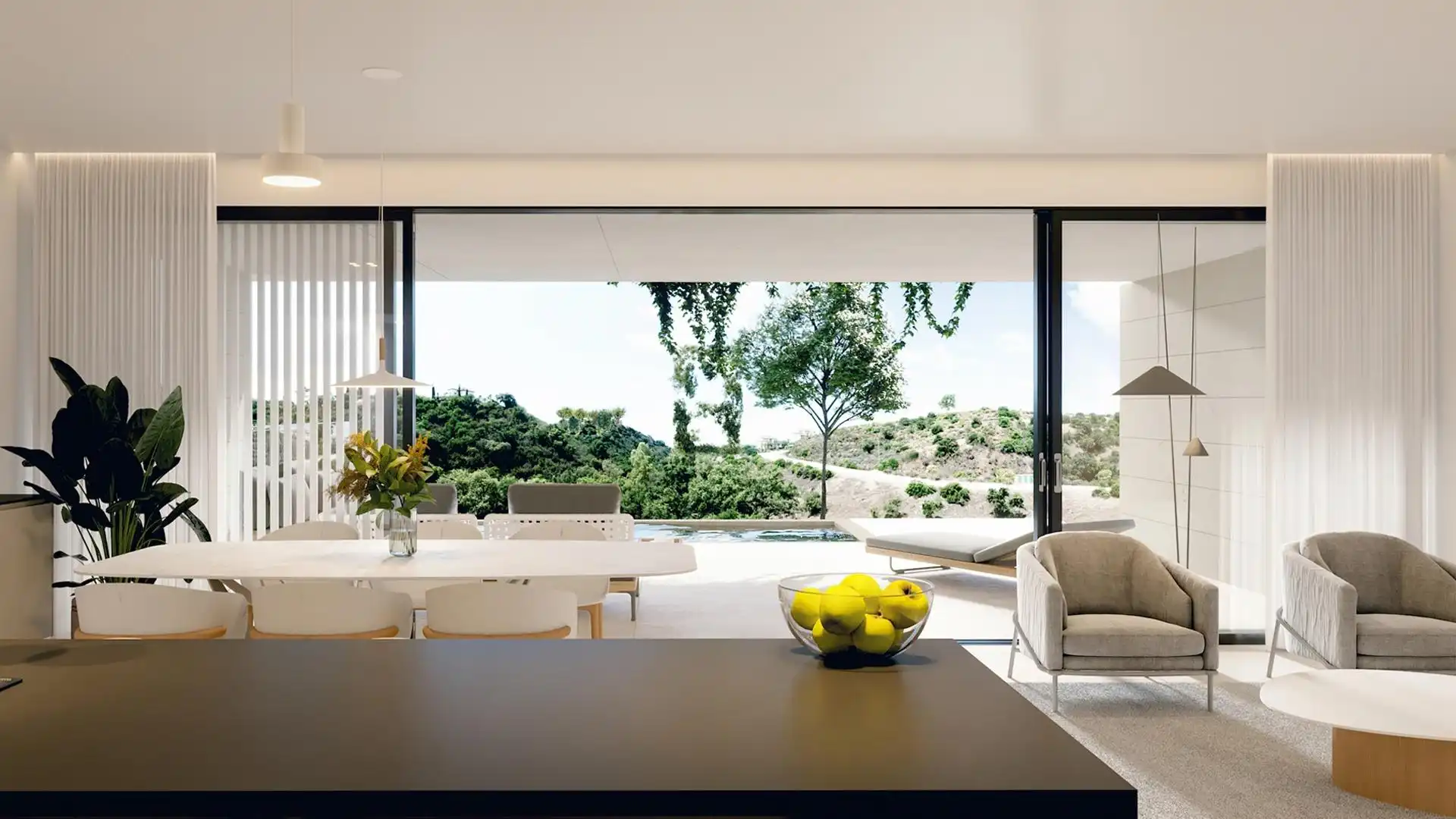 Sala de estar de Planta baja en venta en Marbella con Aire acondicionado, Calefacción y Jardín privado
