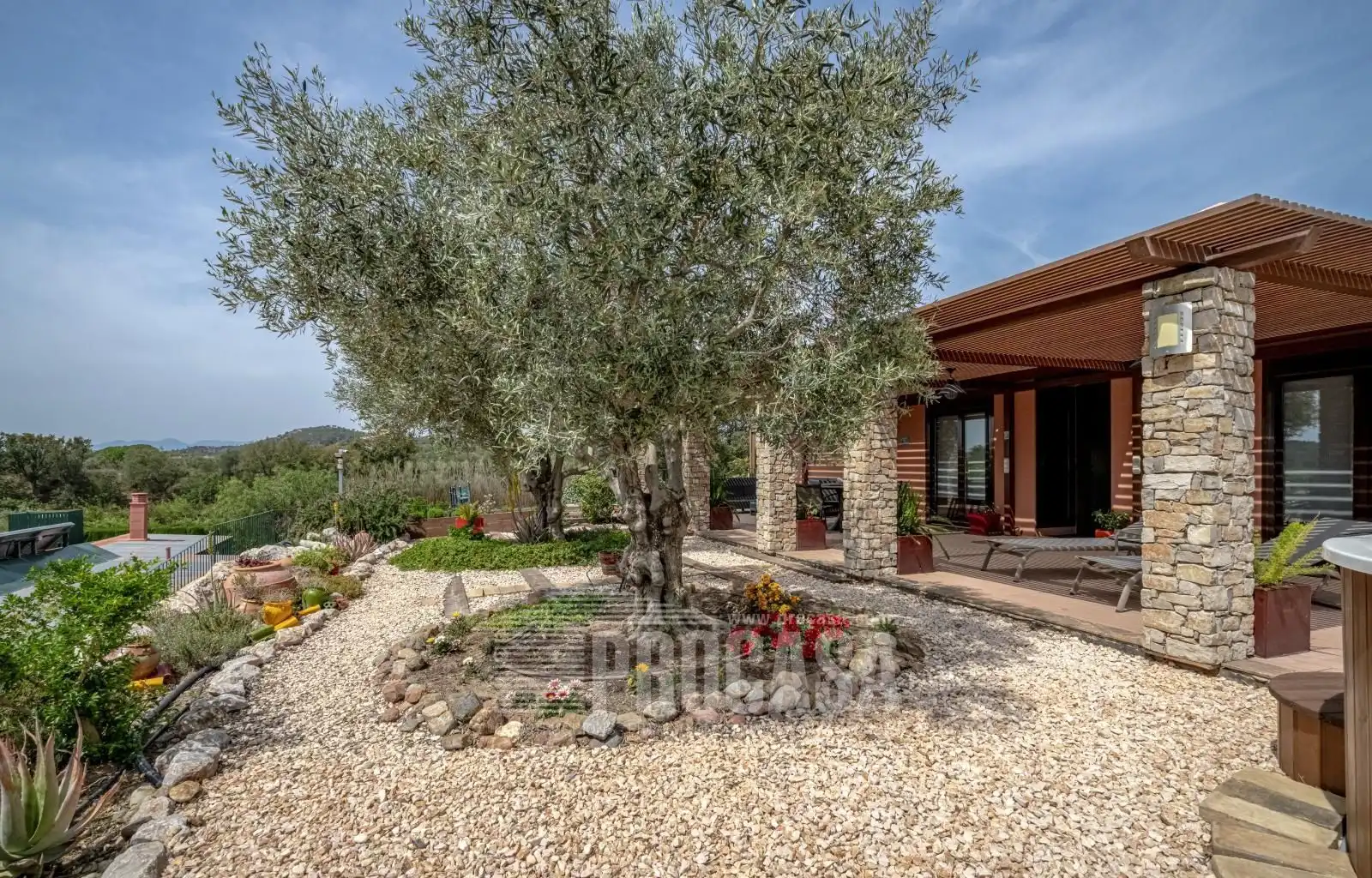 Garden of Houses for sale in Masarac i Vilarnadal  with Air Conditioner, Storage room and Swimming Pool
