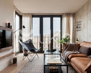 Sala d'estar de Apartament de lloguer en  Barcelona Capital amb Aire condicionat, Calefacció i Moblat