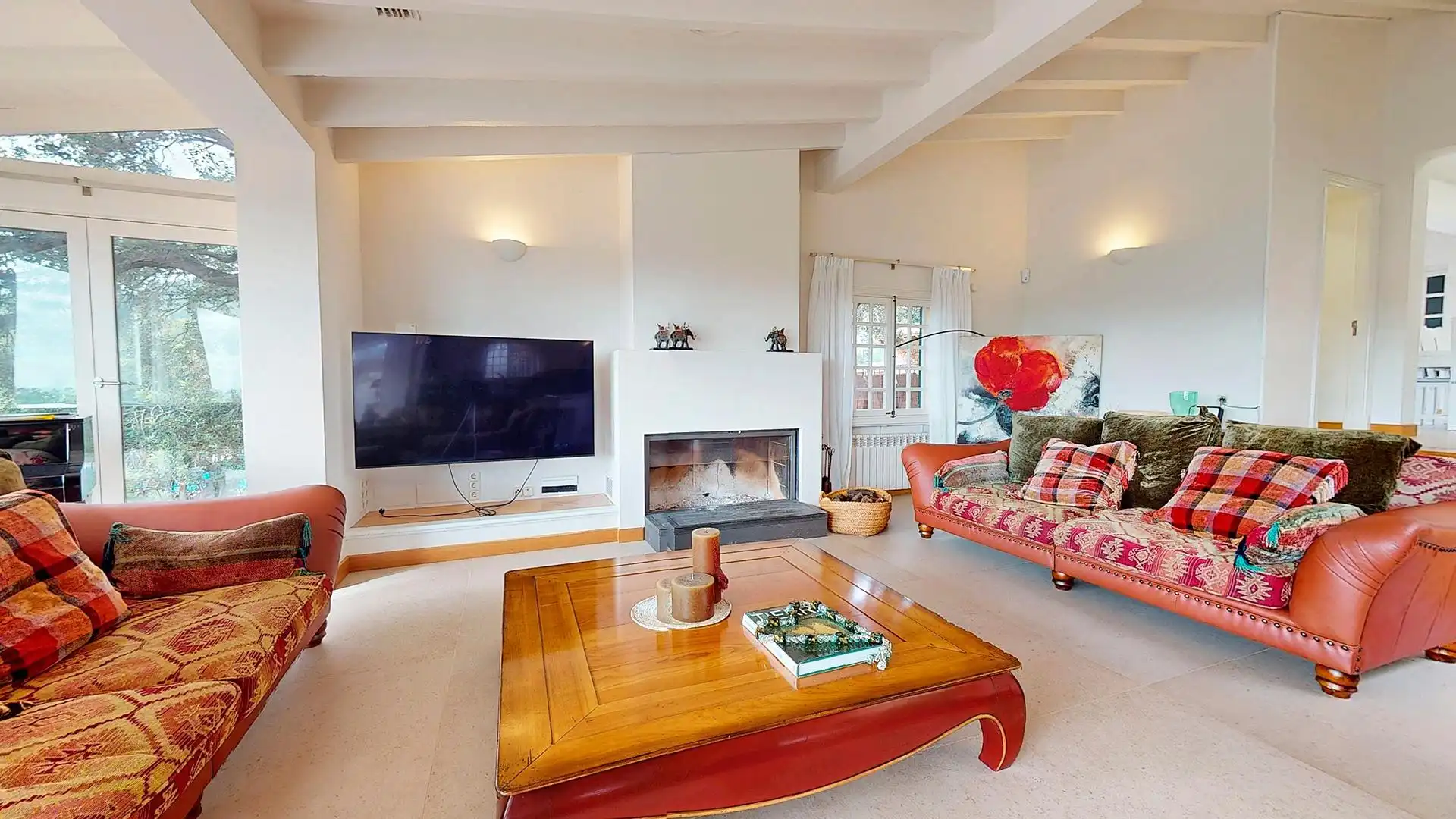 Sala de estar de Finca rústica de alquiler en  Palma de Mallorca con Aire acondicionado, Calefacción y Jardín privado
