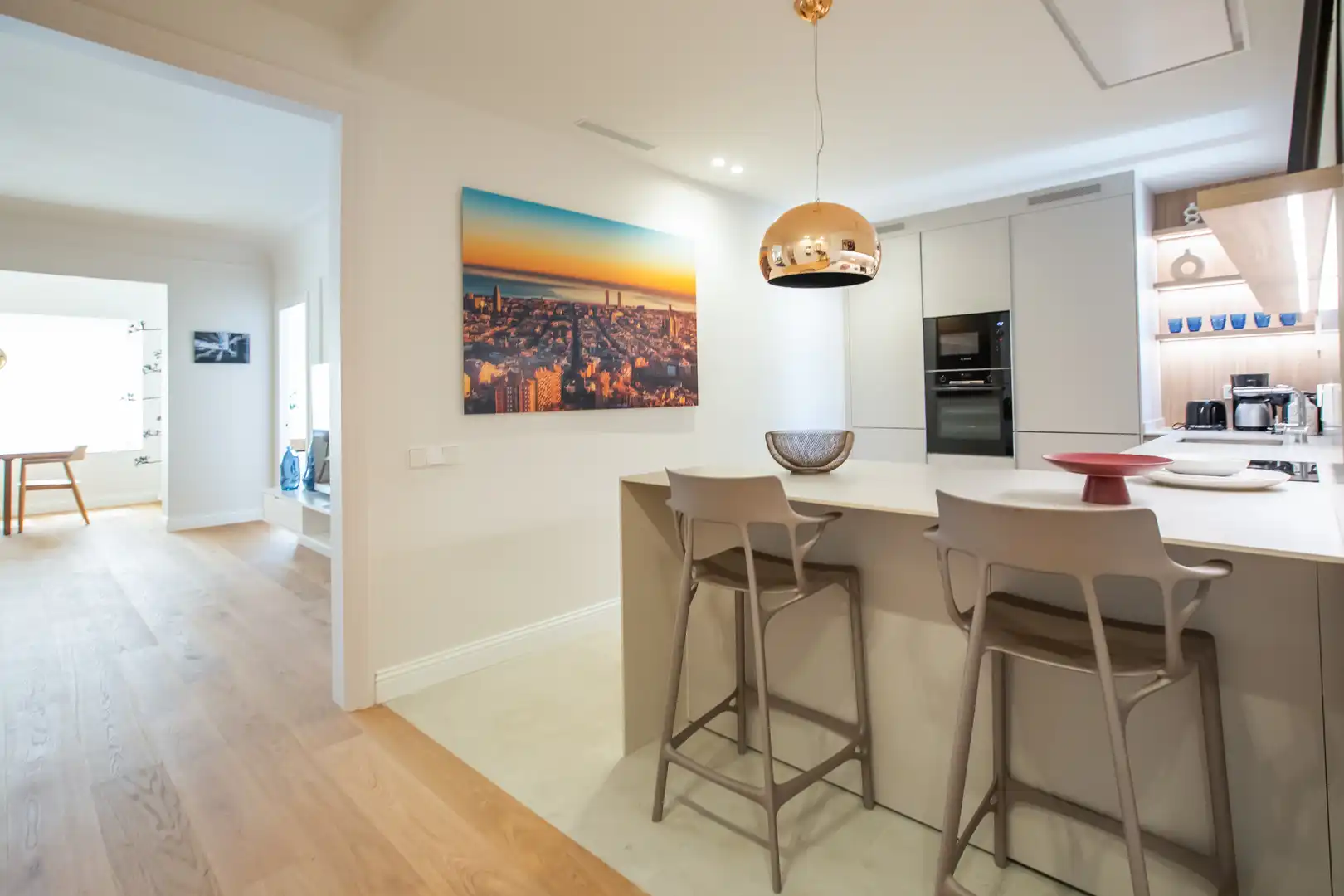 Küche von Wohnung zur Miete in Barcelona mit Klimaanlage, Heizung und Parkett