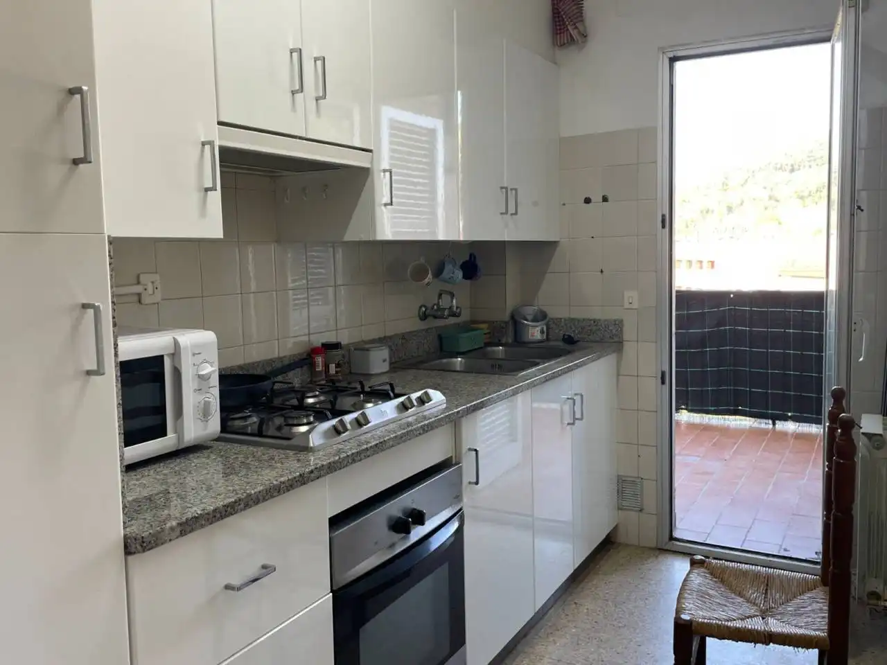 Kitchen of Flat for sale in Sant Joan Les Fonts  with Heating, Terrace and Storage room