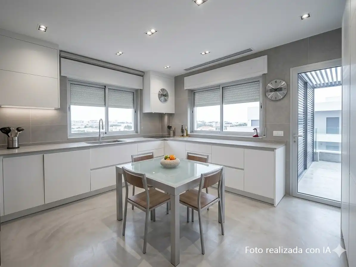 Küche von Einfamilien-Reihenhaus zum Verkauf in Olocau mit Privatgarten, Terrasse und Schwimmbad