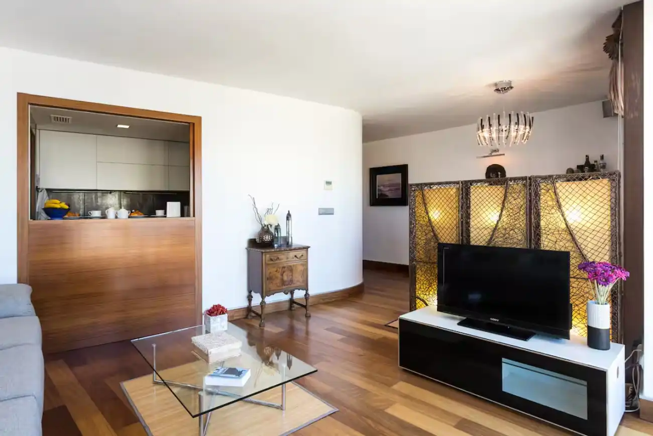 Sala de estar de Apartamento de alquiler en Alicante / Alacant con Aire acondicionado, Calefacción y Parquet