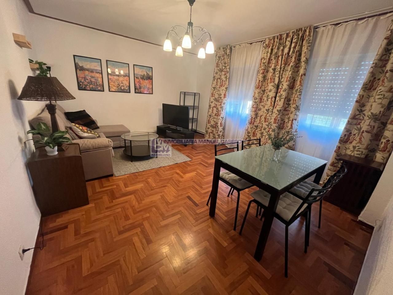 Living room of Apartment to rent in Cáceres Capital  with Air Conditioner, Heating and Parquet flooring