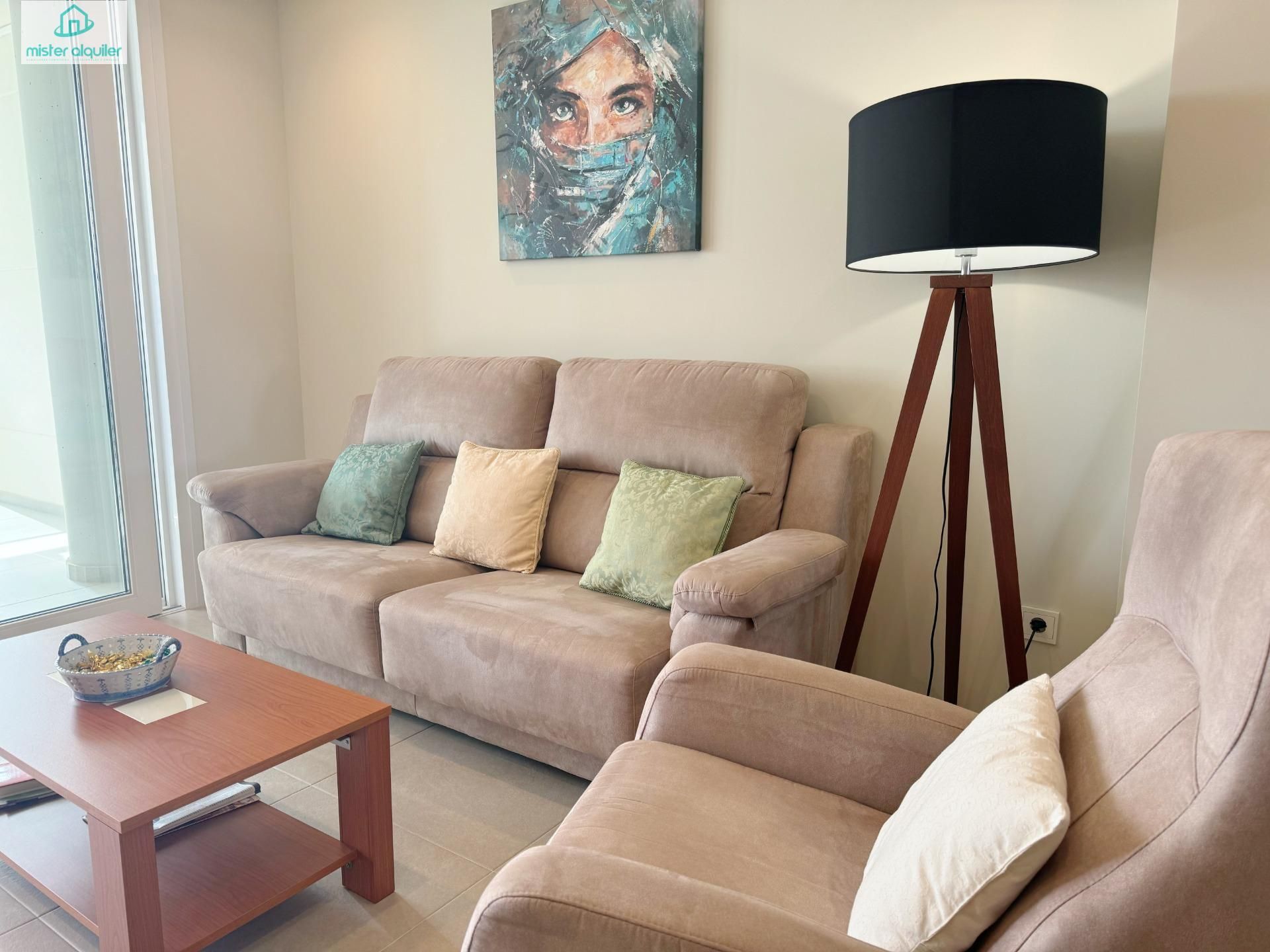 Sala d'estar de Apartament de lloguer en El Campello amb Aire condicionat, Calefacció i Jardí privat