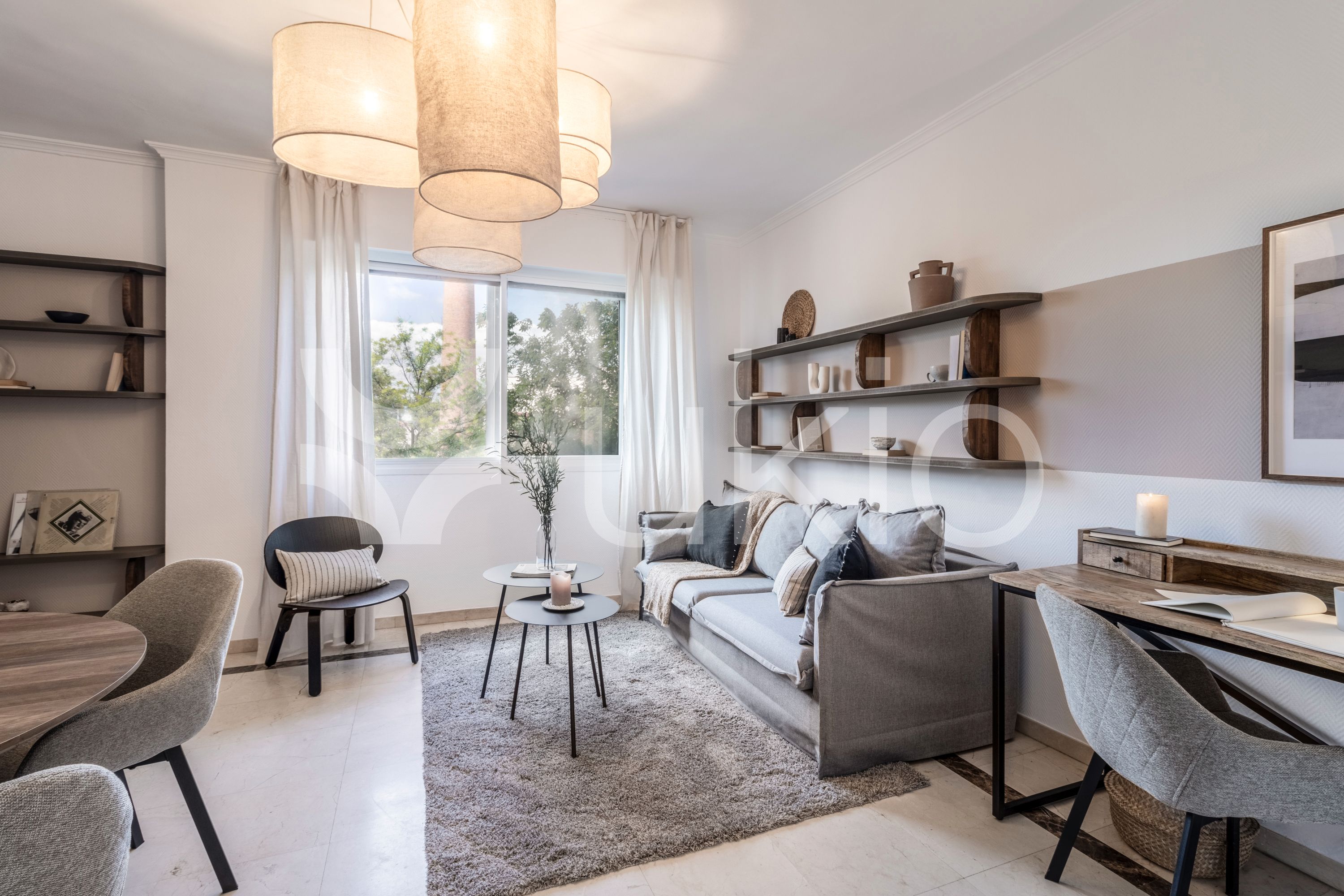 Living room of Apartment to rent in  Madrid Capital  with Air Conditioner, Heating and Furnished