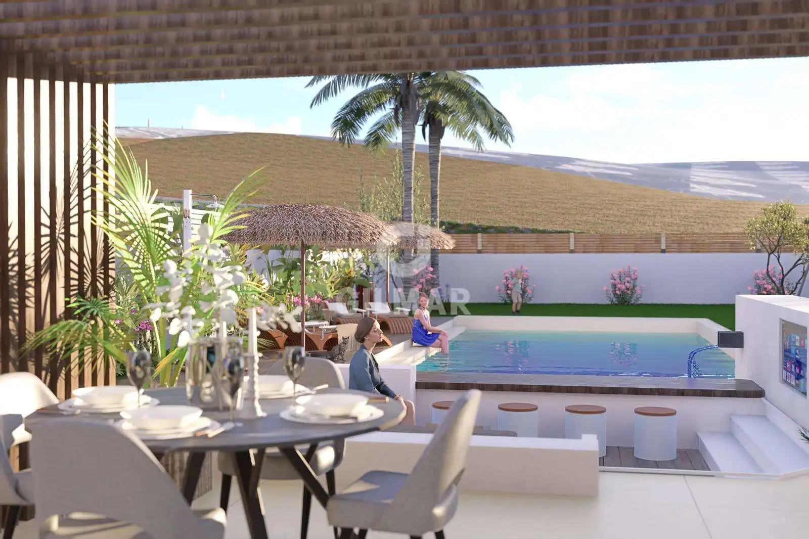 Terrassa de Casa o xalet en venda en Casares amb Calefacció, Jardí privat i Piscina