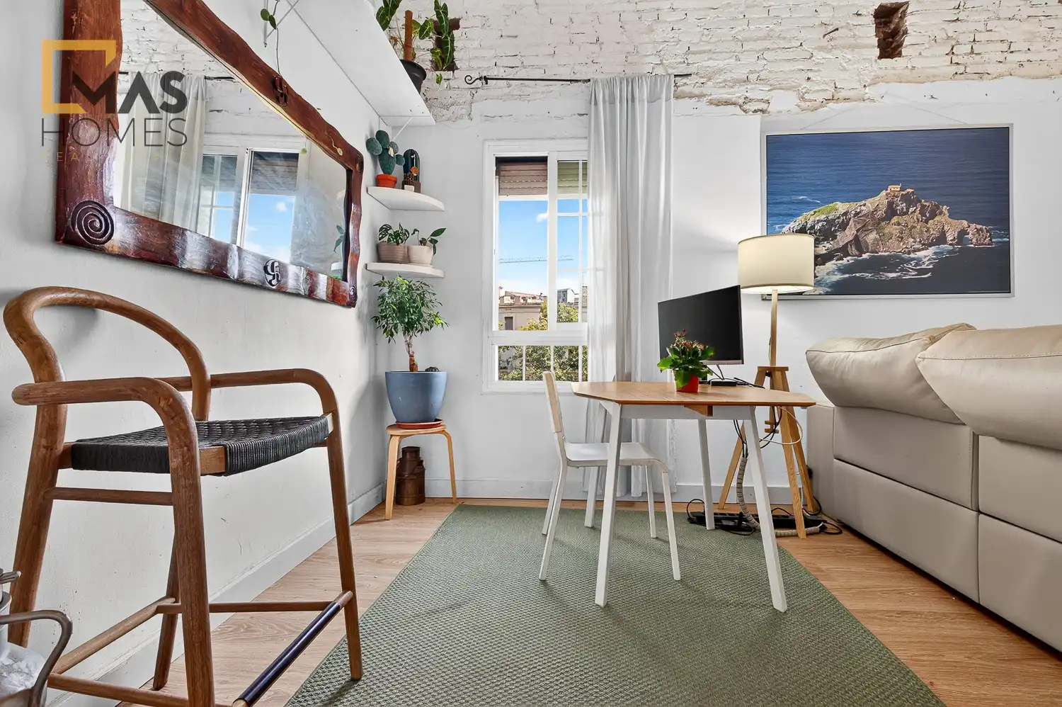 Living room of Attic for sale in Barcelona  with Furnished and Balcony