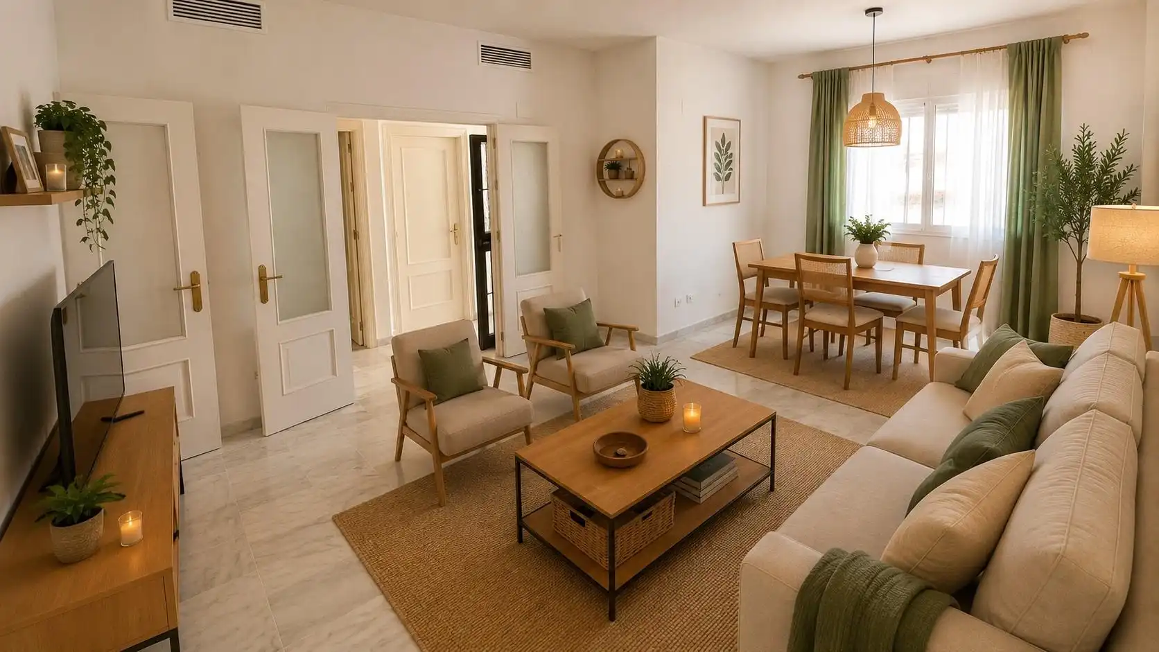 Sala de estar de Casa adosada en venta en Gines con Aire acondicionado