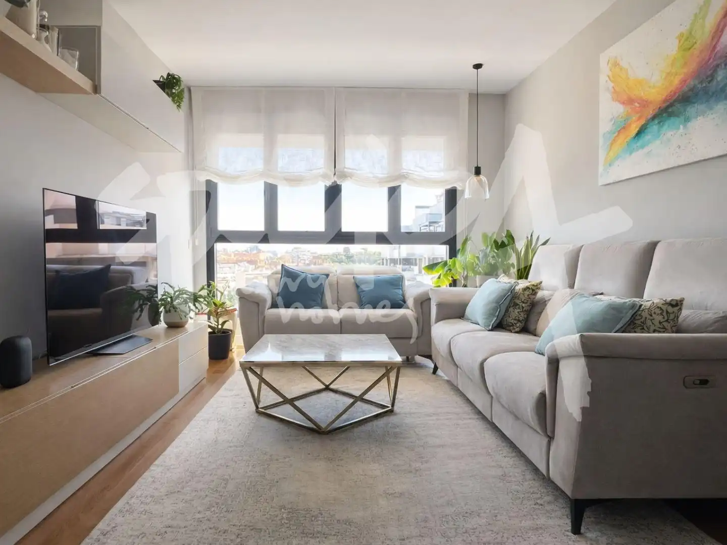 Living room of Flat for sale in Madrid  with Heating, Private garden and Storage room