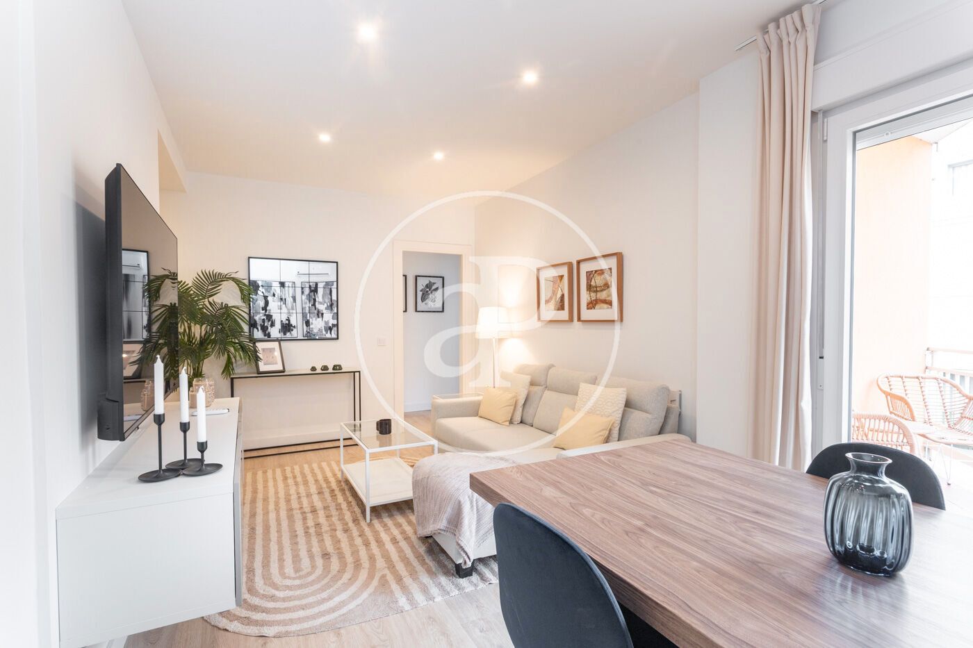 Sala d'estar de Pis de lloguer en  Barcelona Capital amb Aire condicionat, Calefacció i Moblat