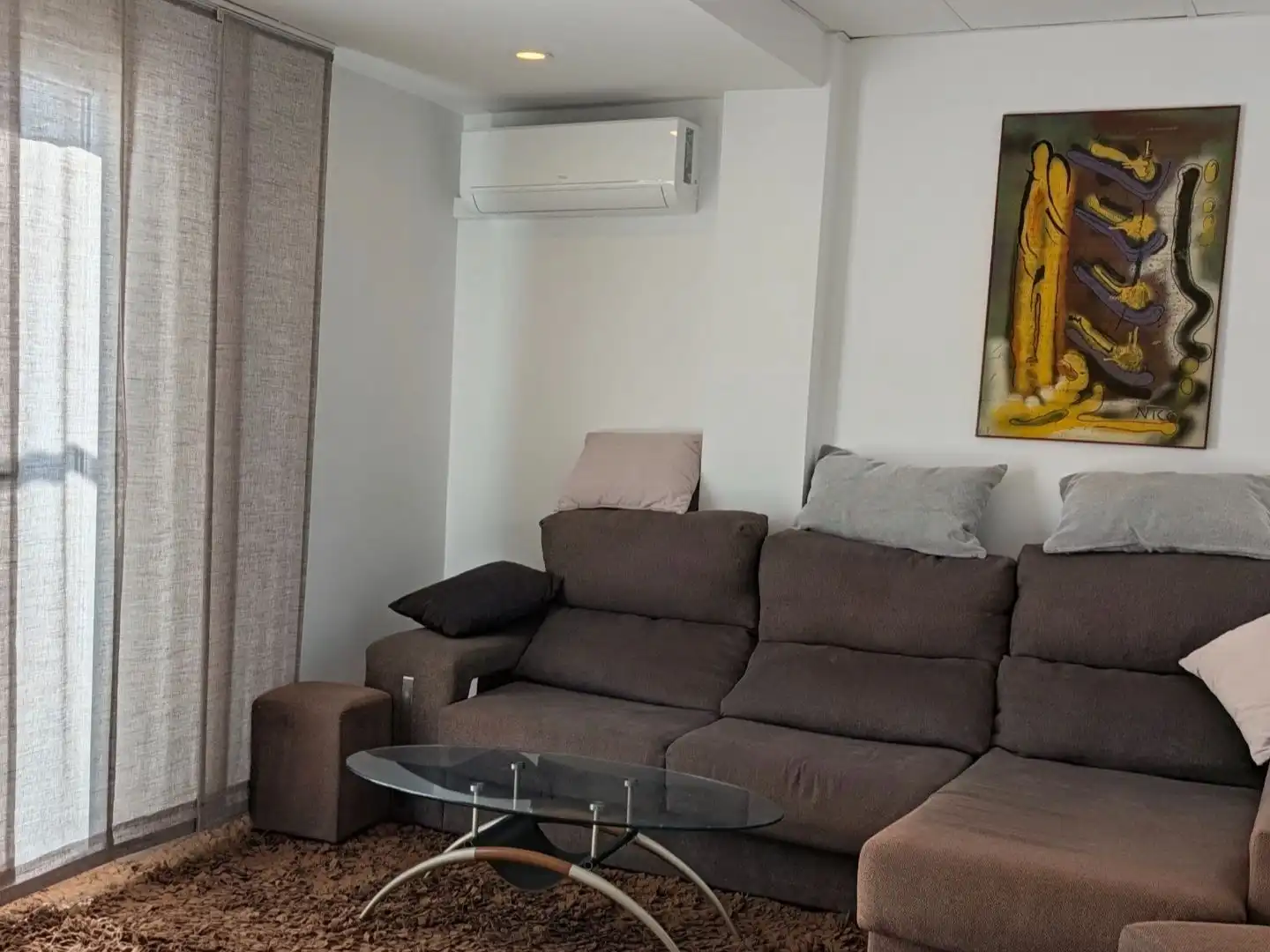 Sala d'estar de Àtic de lloguer en Camins al Grau