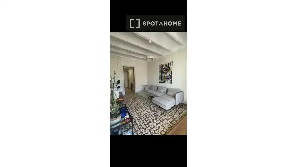 Sala d'estar de Pis de lloguer en Barcelona amb Aire condicionat, Calefacció i Moblat