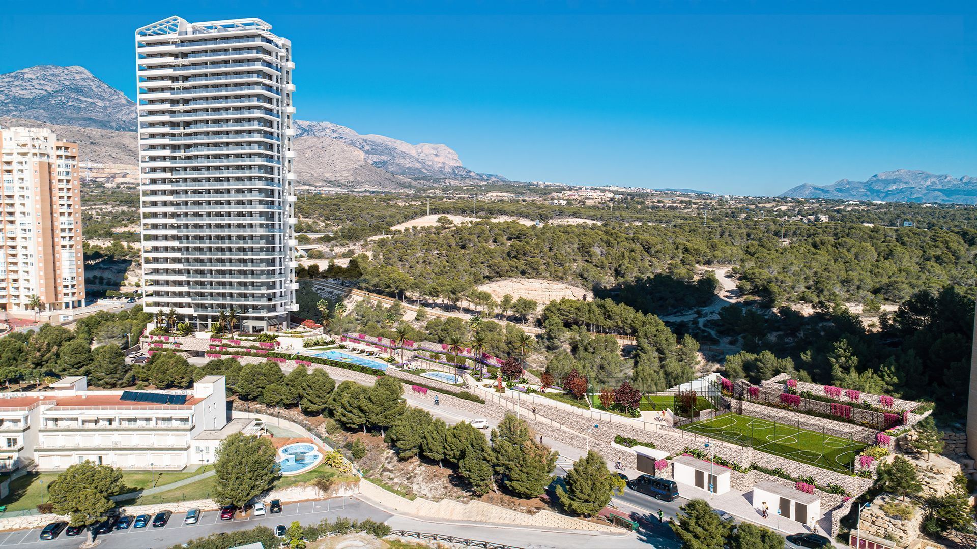 Exterior view of Apartment for sale in Benidorm  with Air Conditioner, Private garden and Swimming Pool
