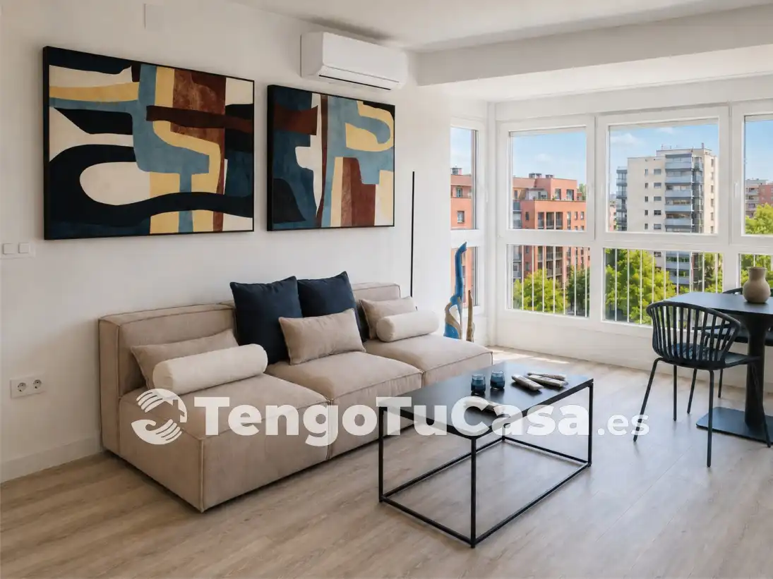 Wohnzimmer von Wohnung zum Verkauf in Madrid mit Klimaanlage, Heizung und Parkett
