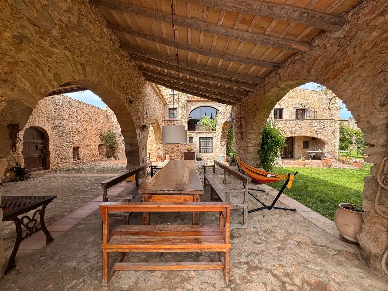 Terrace of Country homes for sale in Viladamat  with Private garden, Terrace and Swimming Pool