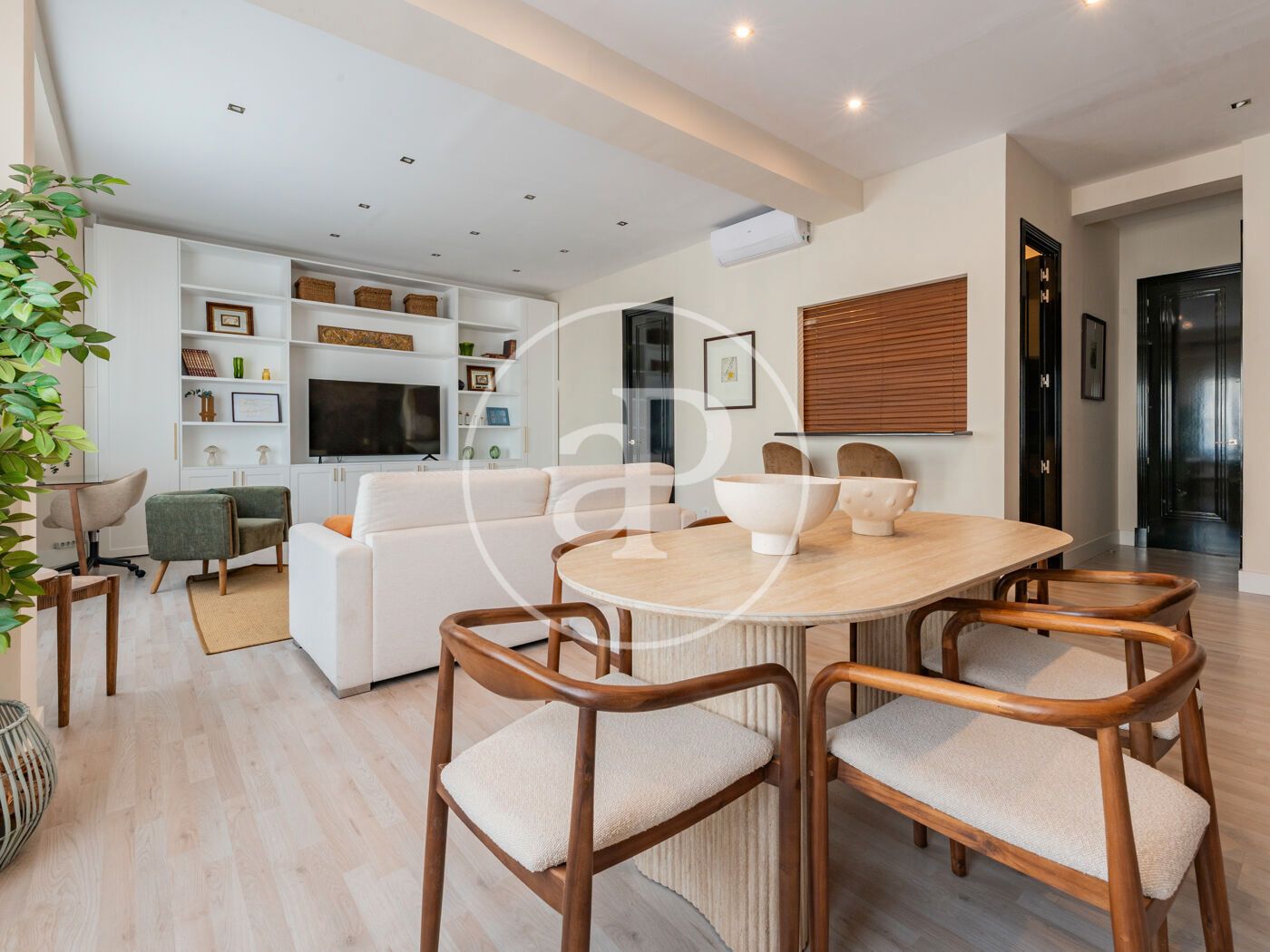 Living room of Flat for rent in  Madrid Capital  with Air Conditioner, Heating and Furnished