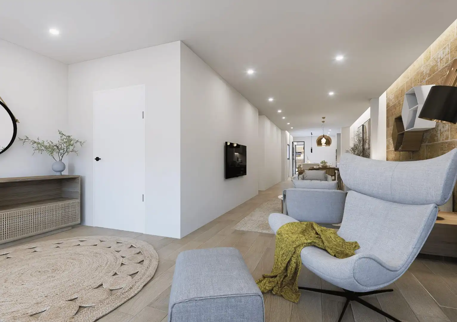 Living room of Attic for sale in  Palma de Mallorca  with Air Conditioner, Private garden and Terrace