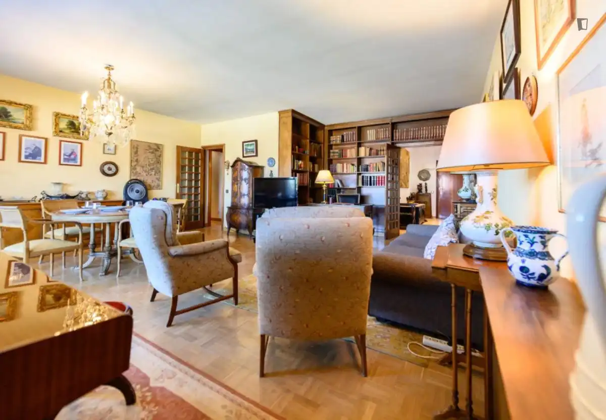 Sala d'estar de Apartament de lloguer en Madrid amb Aire condicionat, Moblat i Forn
