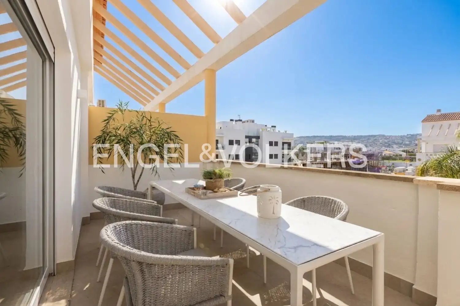 Terrasse von Wohnung zum Verkauf in Jávea / Xàbia mit Klimaanlage, Heizung und Schwimmbad
