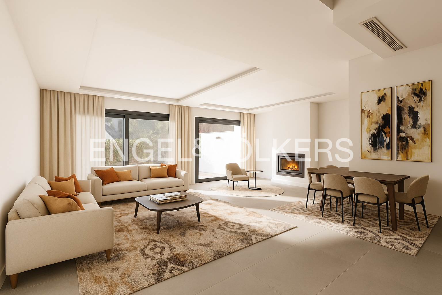 Living room of Single-family semi-detached for sale in  Madrid Capital  with Air Conditioner, Heating and Private garden