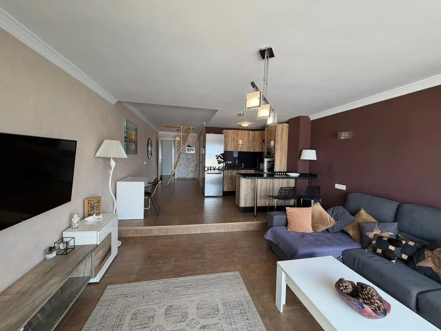 Wohnzimmer von Dachboden zum Verkauf in Adeje mit Klimaanlage, Terrasse und Möbliert