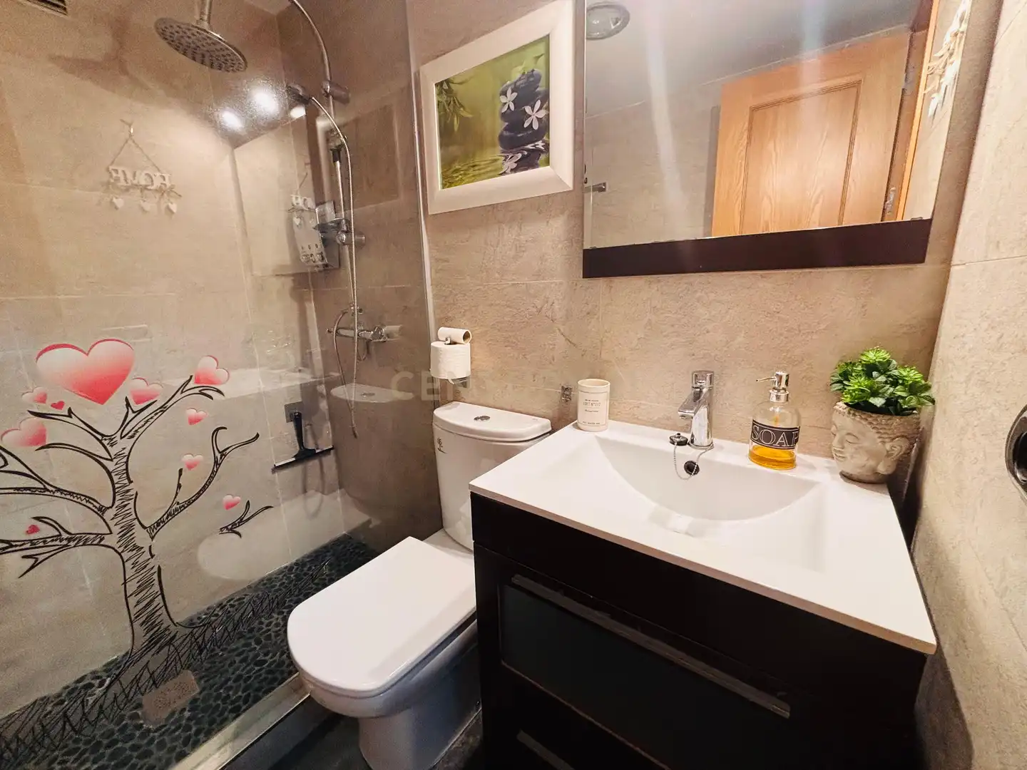 Baño de Apartamento de alquiler en Calpe / Calp con Aire acondicionado, Lavadora y Microondas