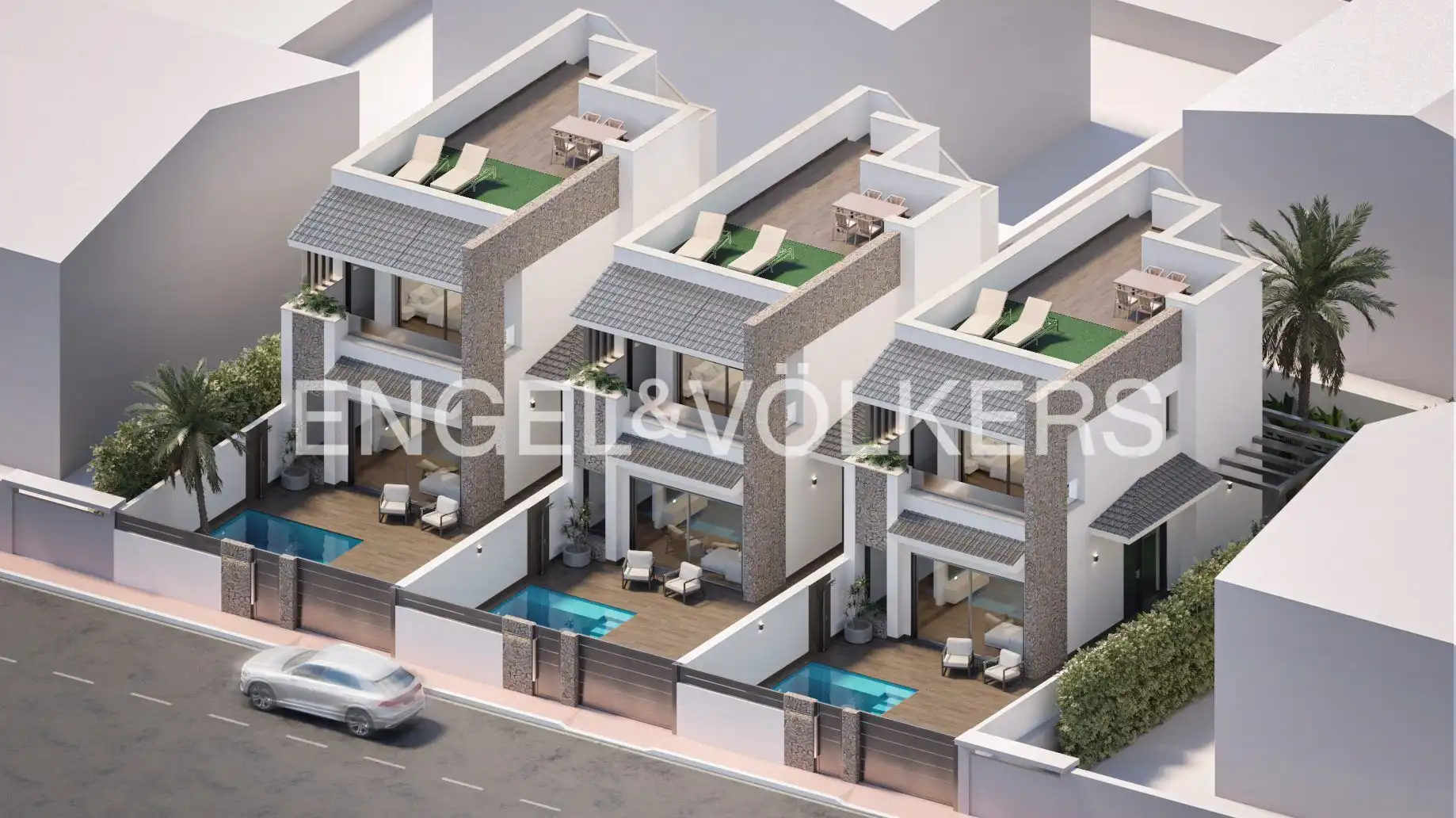 Außenansicht von Haus oder Chalet zum Verkauf in San Pedro del Pinatar mit Klimaanlage, Heizung und Privatgarten