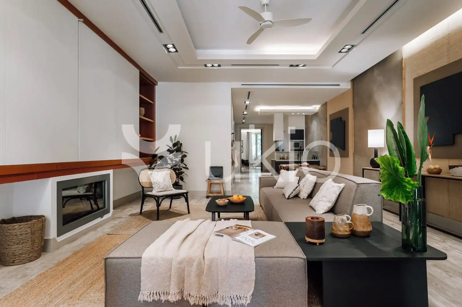 Wohnzimmer von Wohnungen zur Miete in Barcelona mit Klimaanlage, Heizung und Terrasse