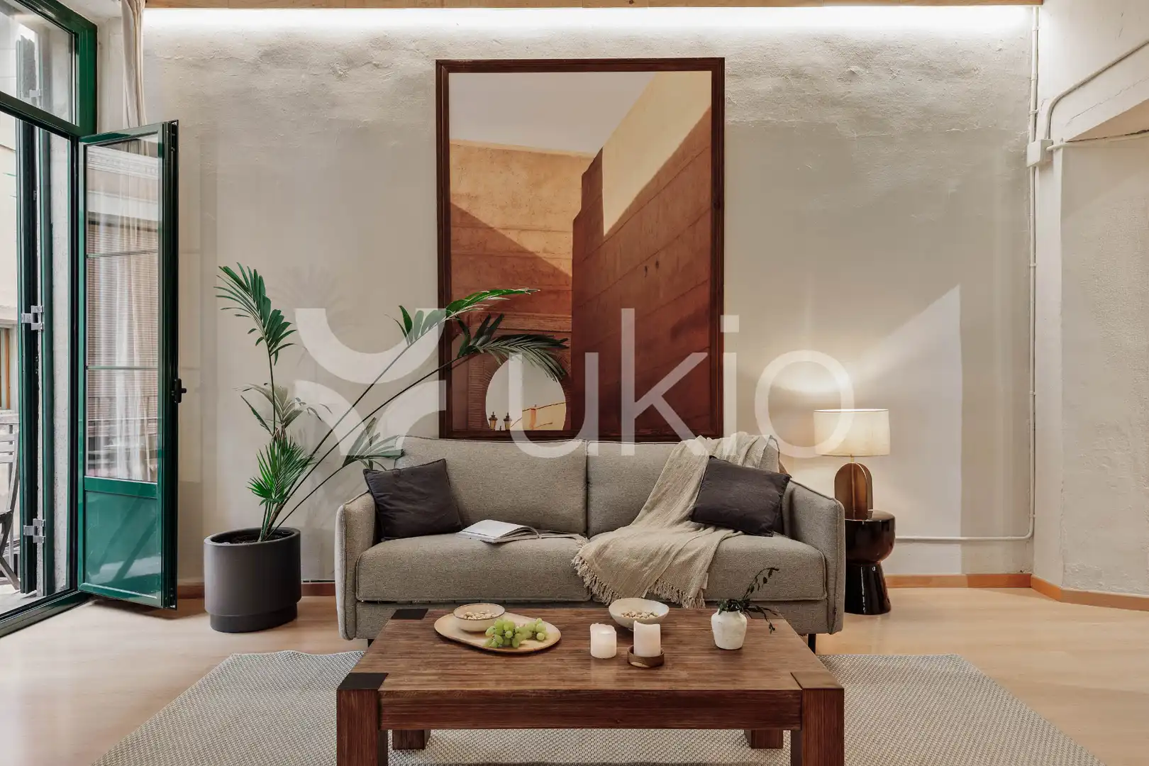 Sala de estar de Apartamento de alquiler en Barcelona con Aire acondicionado, Calefacción y Amueblado