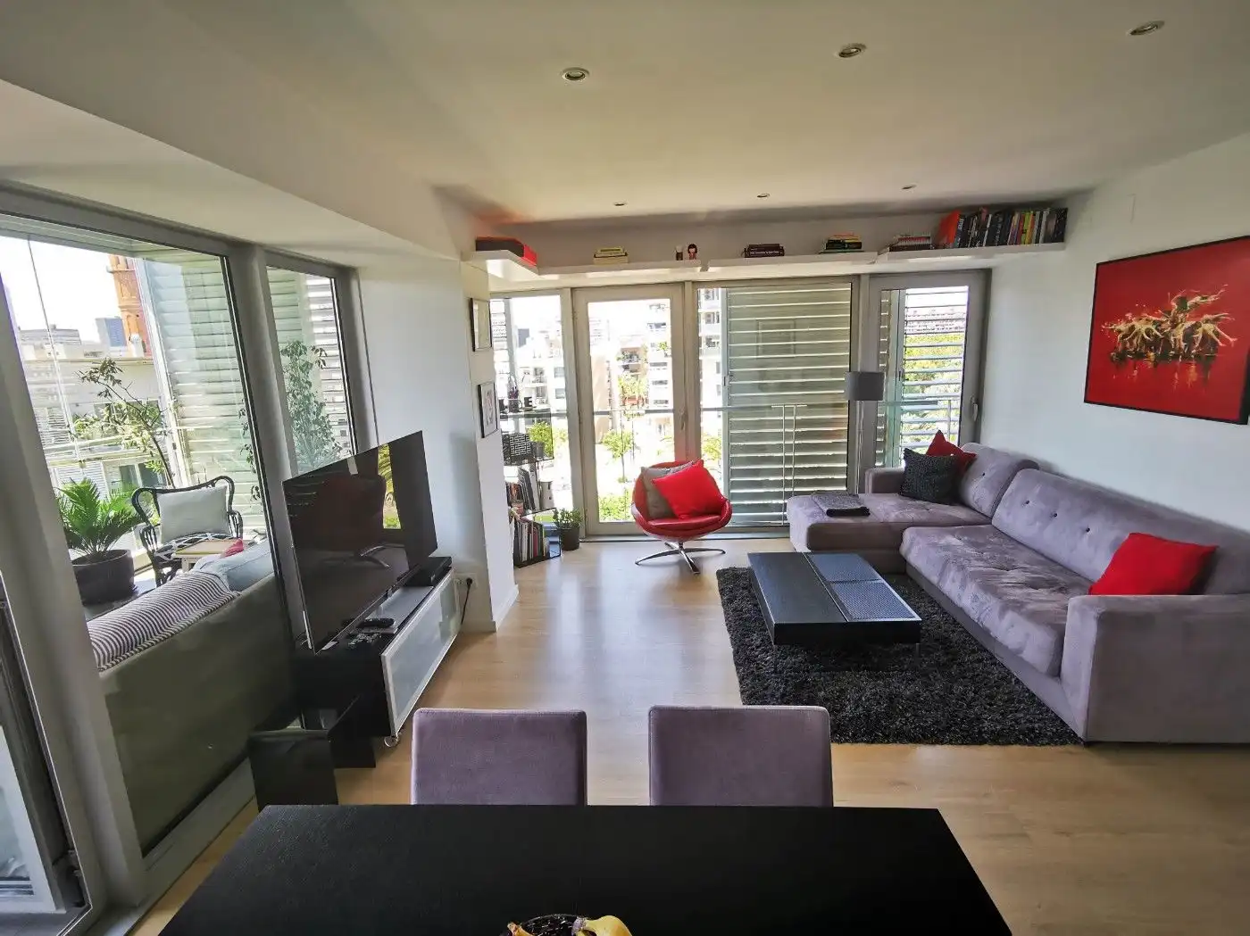 Wohnzimmer von Wohnungen zur Miete in Barcelona mit Klimaanlage, Heizung und Parkett