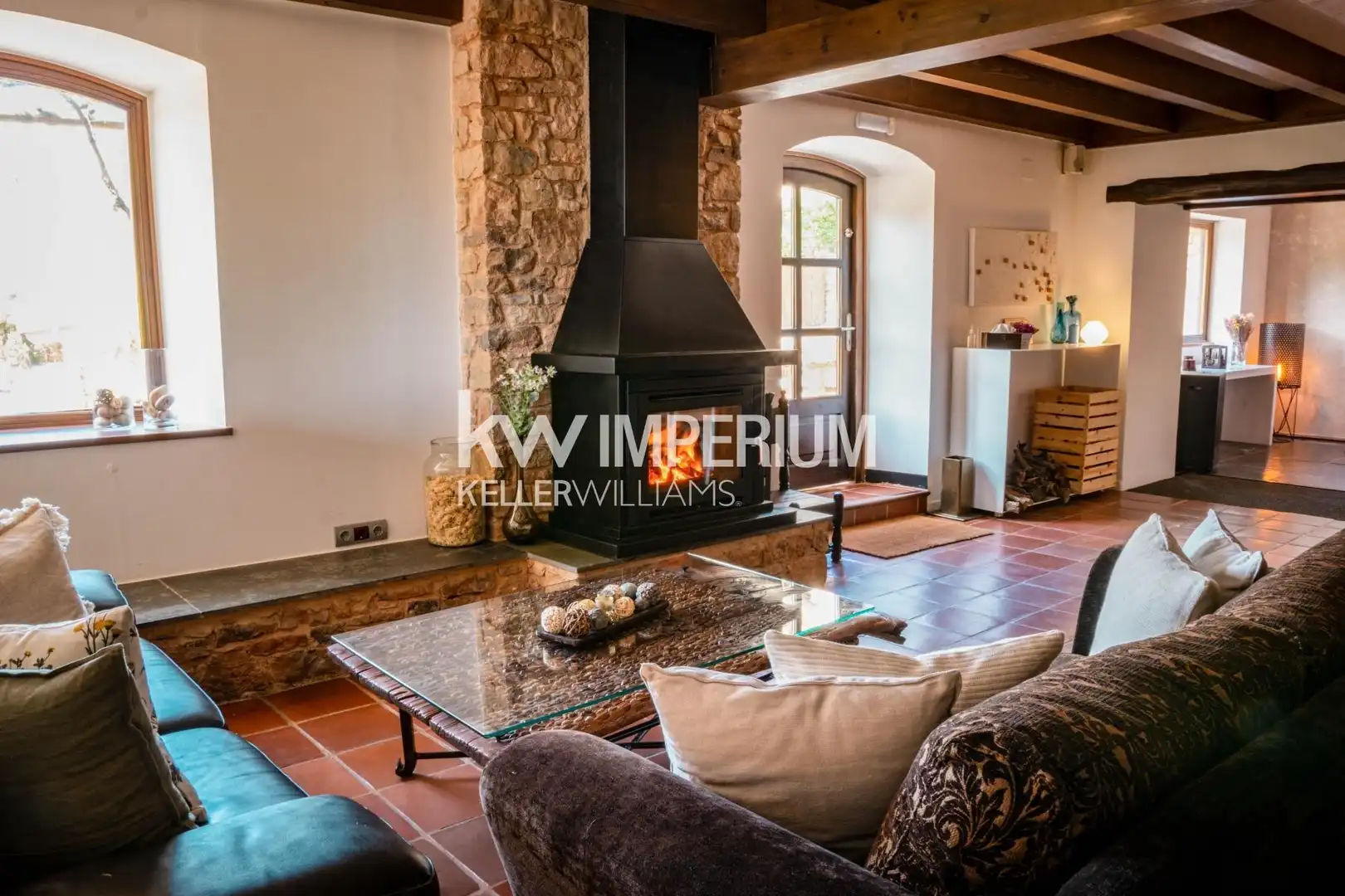 Sala d'estar de Casa o xalet en venda en Colldejou amb Aire condicionat, Jardí privat i Terrassa
