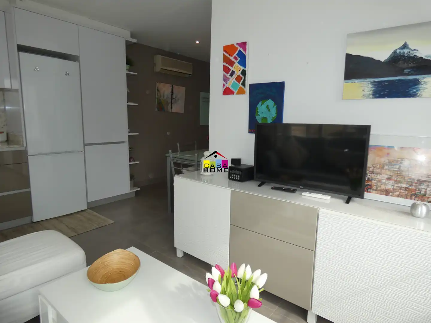 Sala de estar de Apartamento en venta en Benicasim / Benicàssim con Aire acondicionado, Amueblado y Piscina comunitaria