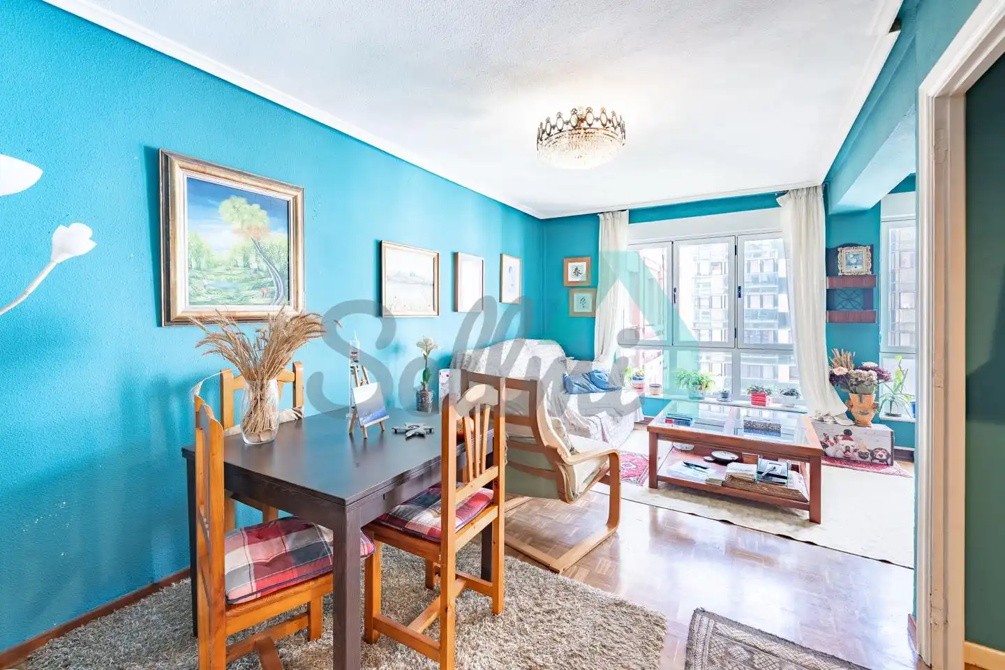 Sala de estar de Piso en venta en Gijón  con Calefacción, Parquet y Trastero