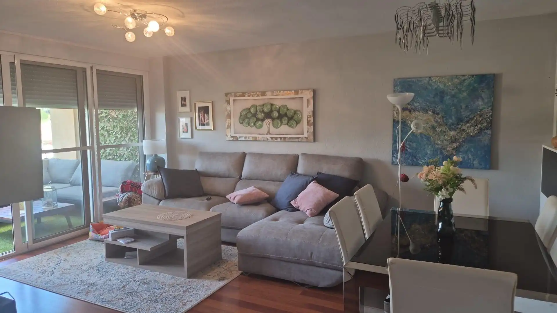 Wohnzimmer von Dachboden zum Verkauf in Molina de Segura mit Klimaanlage, Privatgarten und Parkett