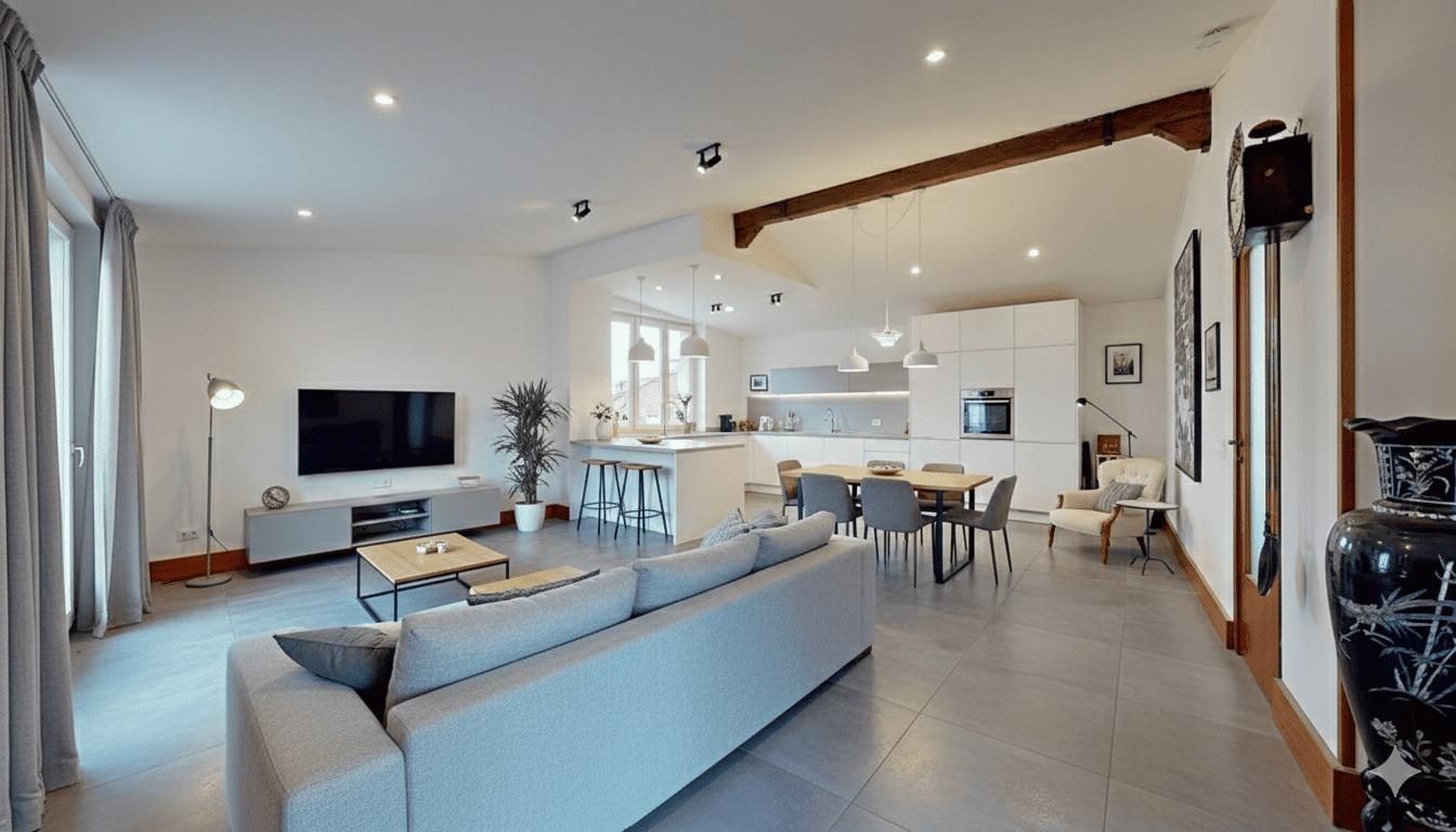 Sala de estar de Ático en venta en Mataró con Aire acondicionado, Parquet y Terraza