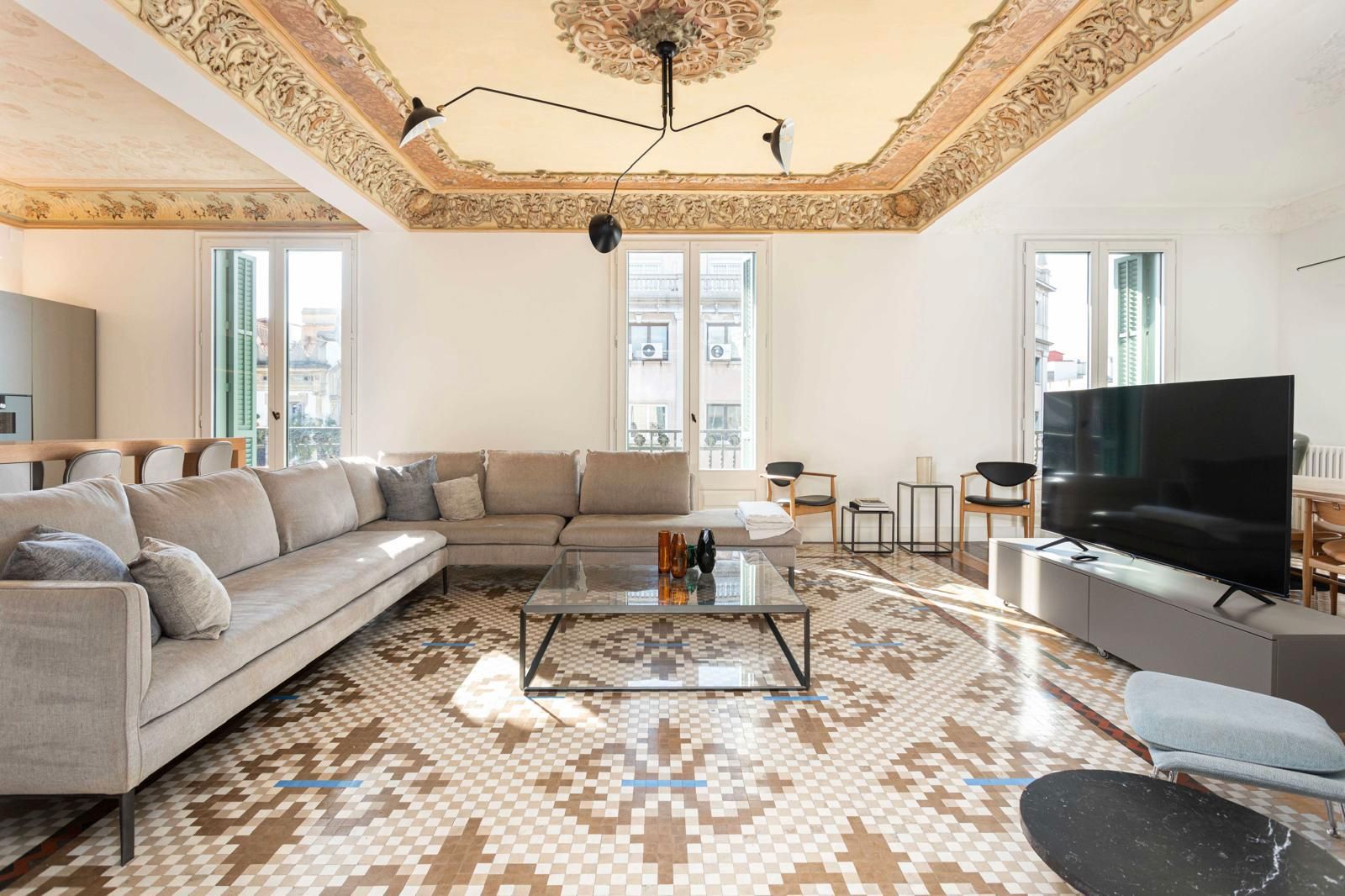 Living room of Flat to rent in  Barcelona Capital  with Air Conditioner, Heating and Terrace