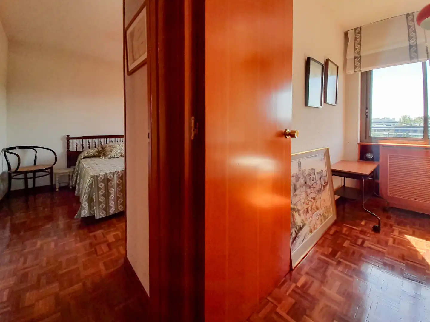 Bedroom of Flat for rent in Madrid  with Heating, Parquet flooring and Terrace