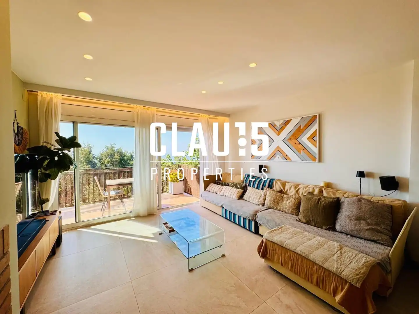 Wohnzimmer von Maisonette zum Verkauf in Blanes mit Klimaanlage, Heizung und Terrasse