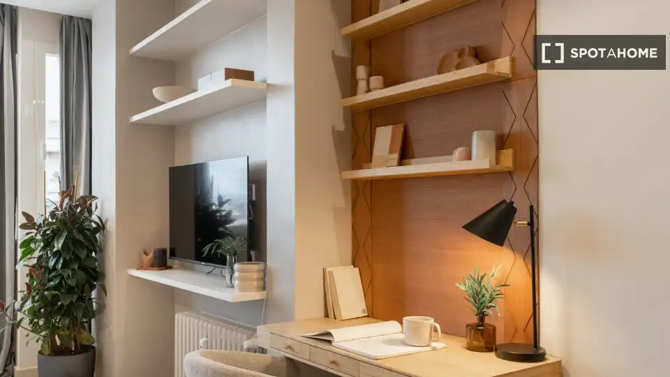 Sala d'estar de Apartament per a compartir en Madrid amb Aire condicionat, Terrassa i Moblat