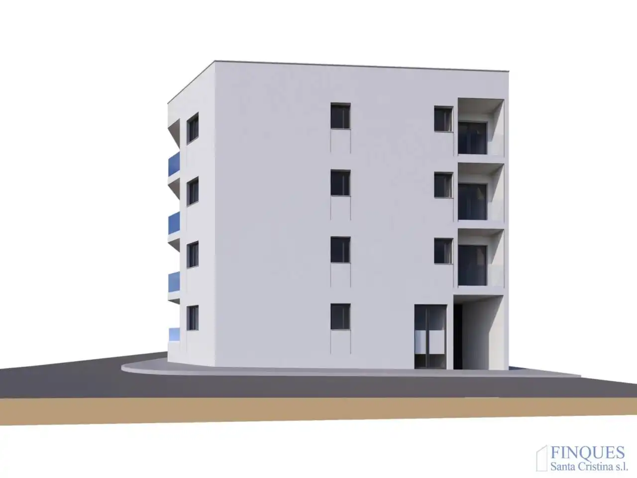 Außenansicht von Wohnung zum Verkauf in Santa Cristina d'Aro mit Klimaanlage, Heizung und Privatgarten