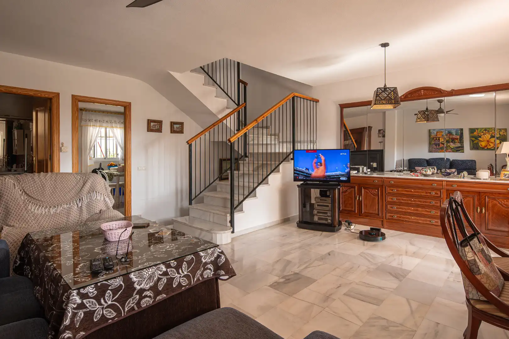 Sala de estar de Casa adosada en venta en Cenes de la Vega con Aire acondicionado, Calefacción y Terraza